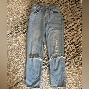 Abercrombie Ultra High Rise Ankle Straight Jean Curve Love 24R